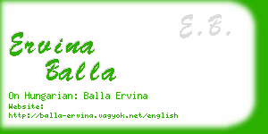 ervina balla business card
